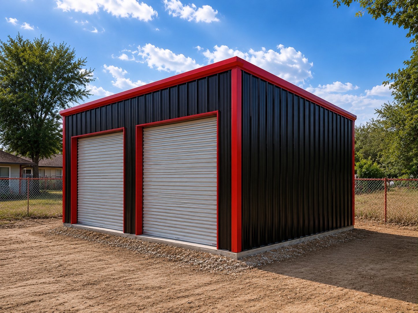 Bodega de metal color arena 20x30x12 con puerta de rollo y ventana
