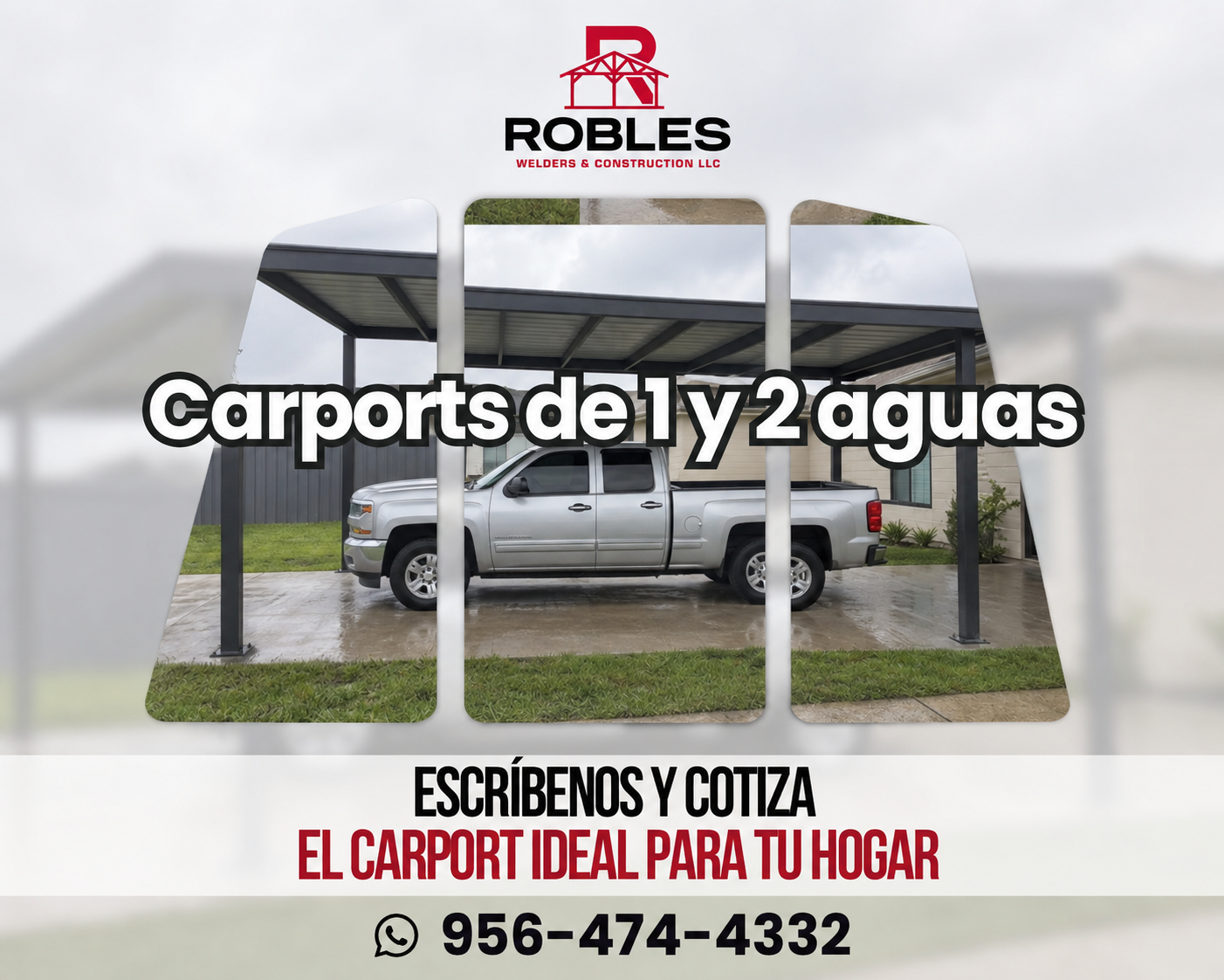 Carport residencial de metal en Mercedes, TX