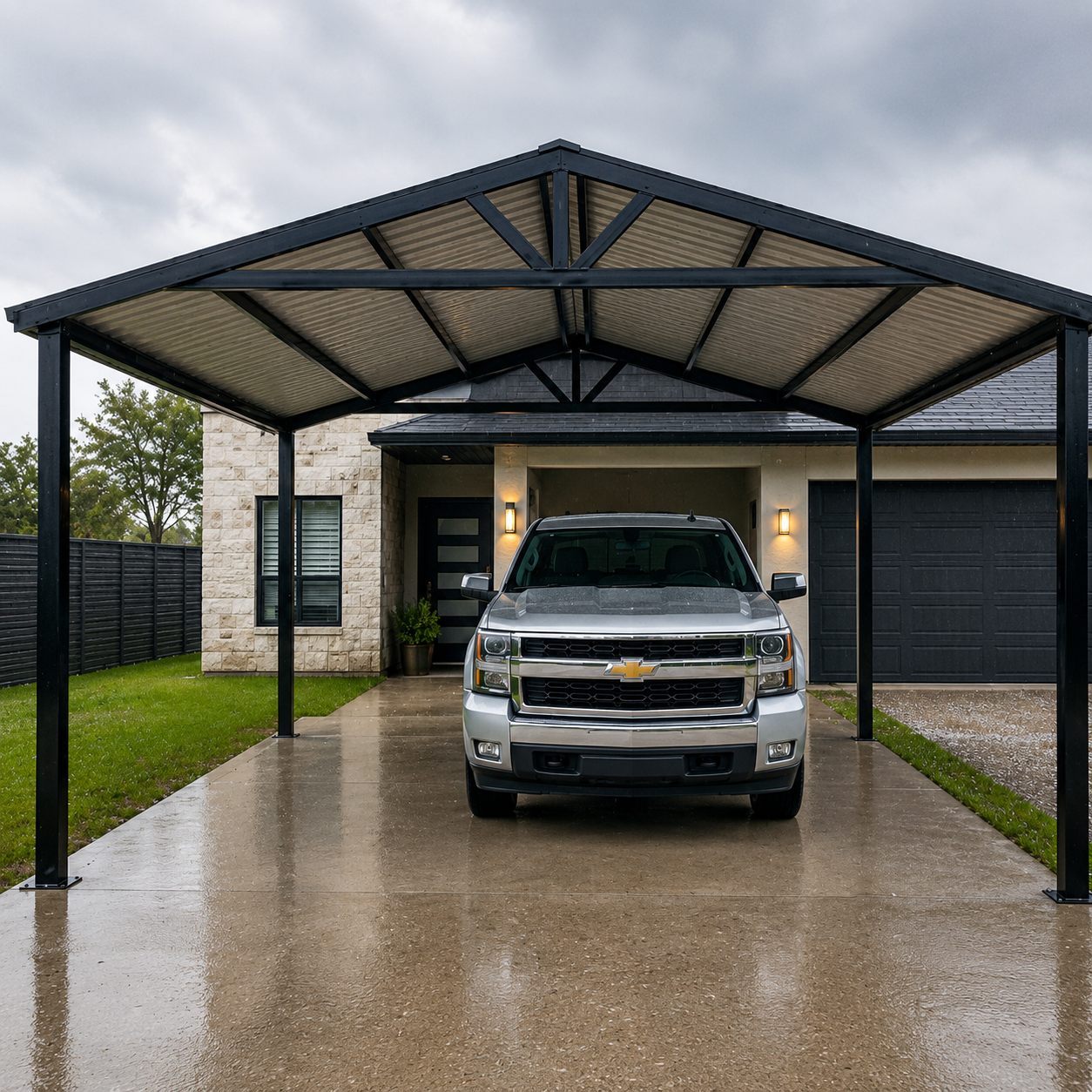 Techo de dos aguas Robles Carports